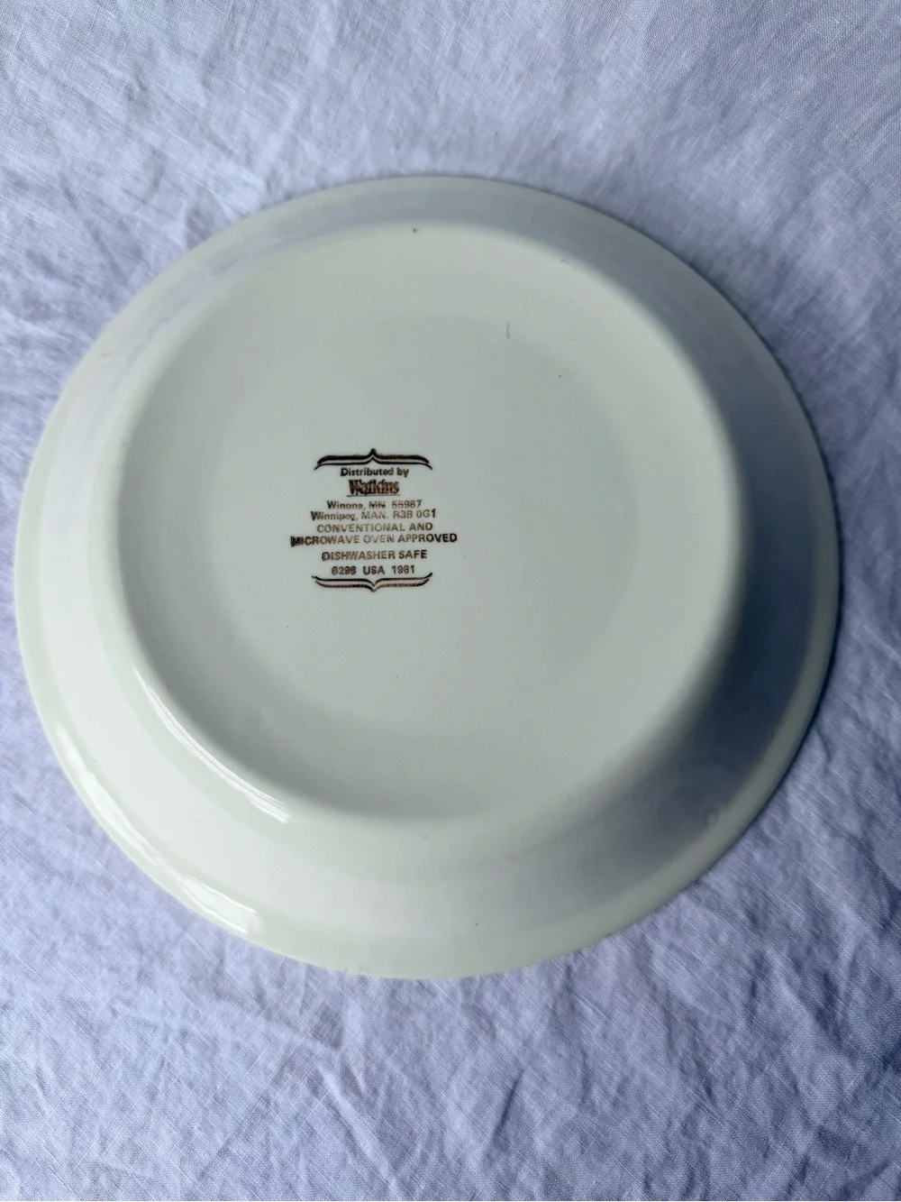 Vintage Watkins Pumpkin Chiffon Pie Recipe Ceramic Plate Dish